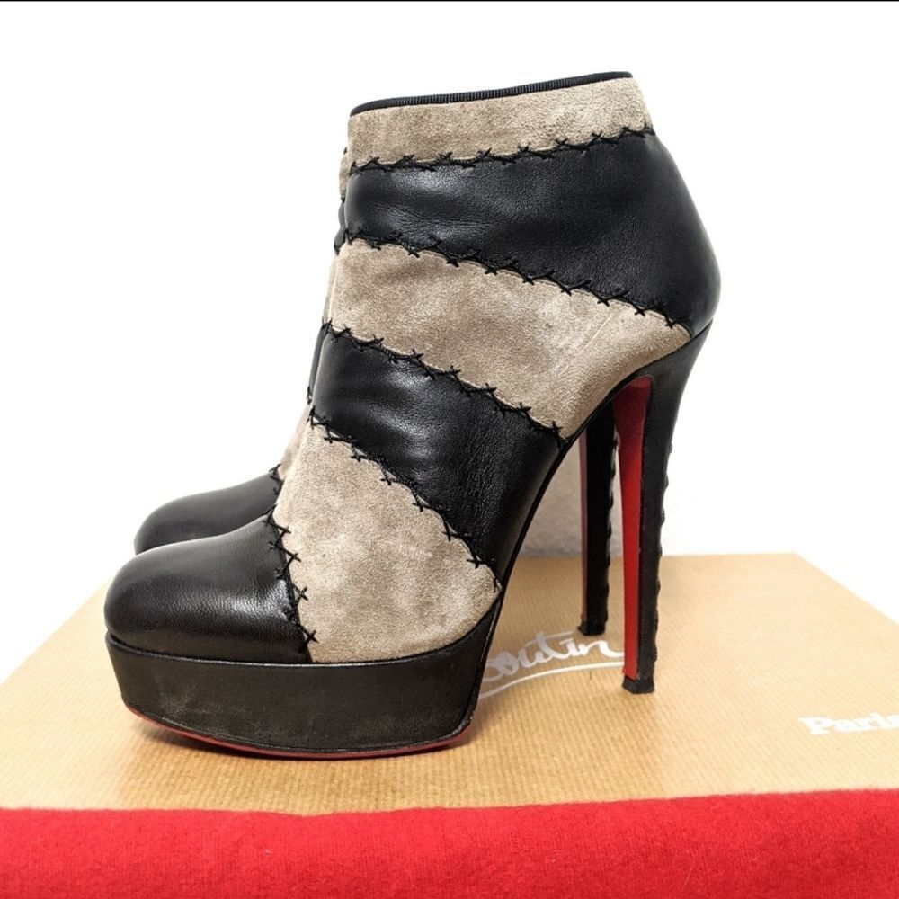 CHRISTIAN LOUBOUTIN Multi Booty 140 Leather Platform Booties 36.5 - Picture 3 of 12